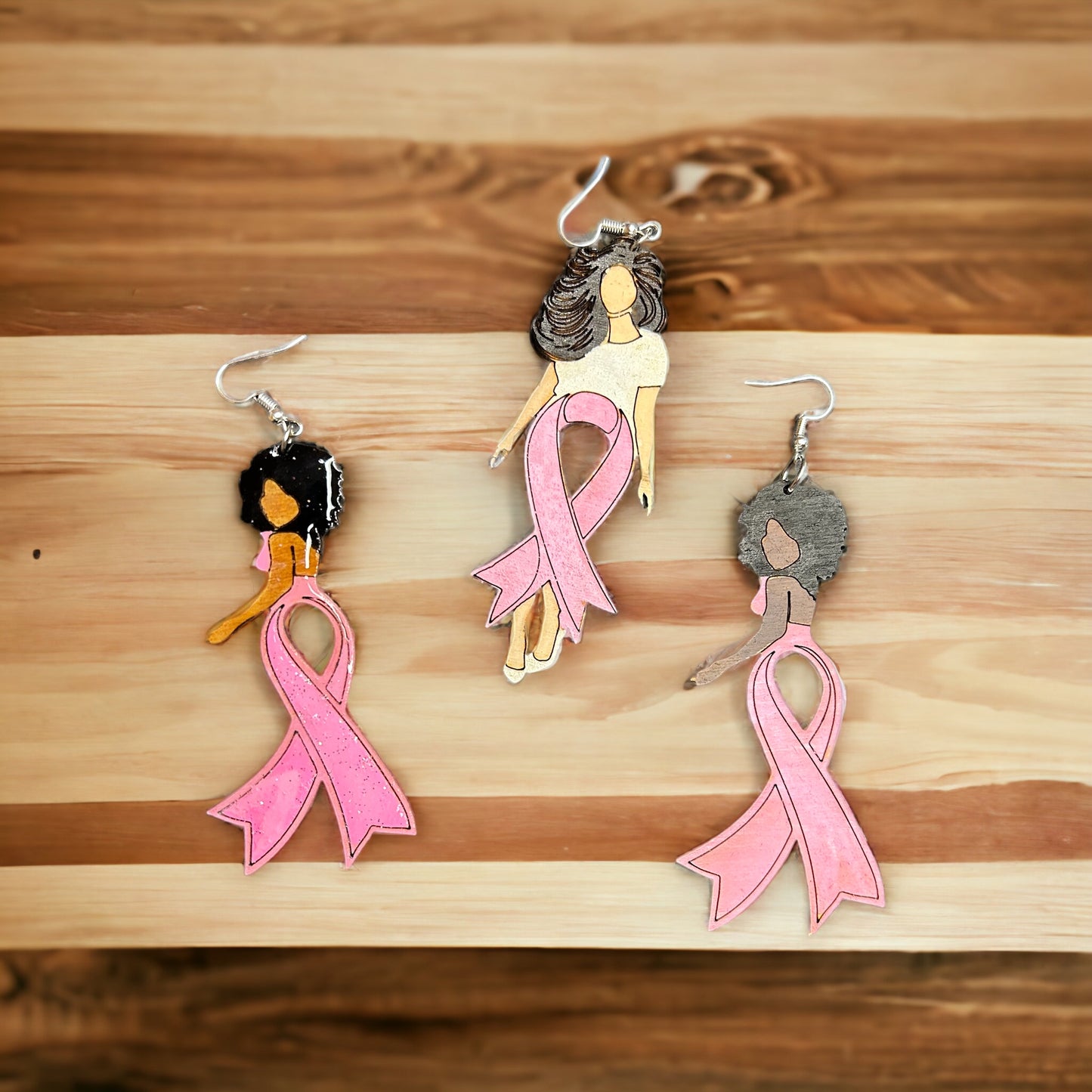 Pink Ribbon Earrings
