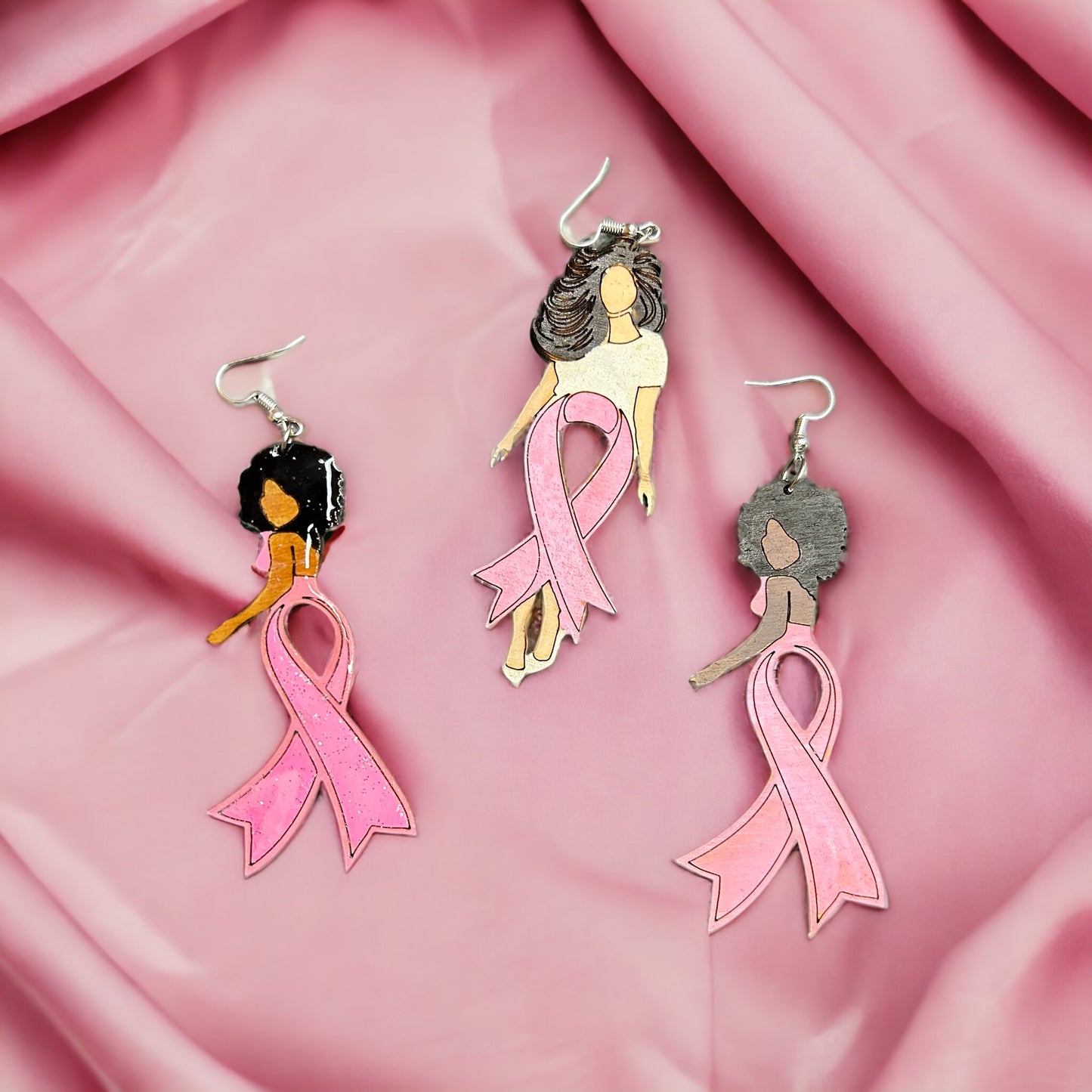 Pink Ribbon Earrings