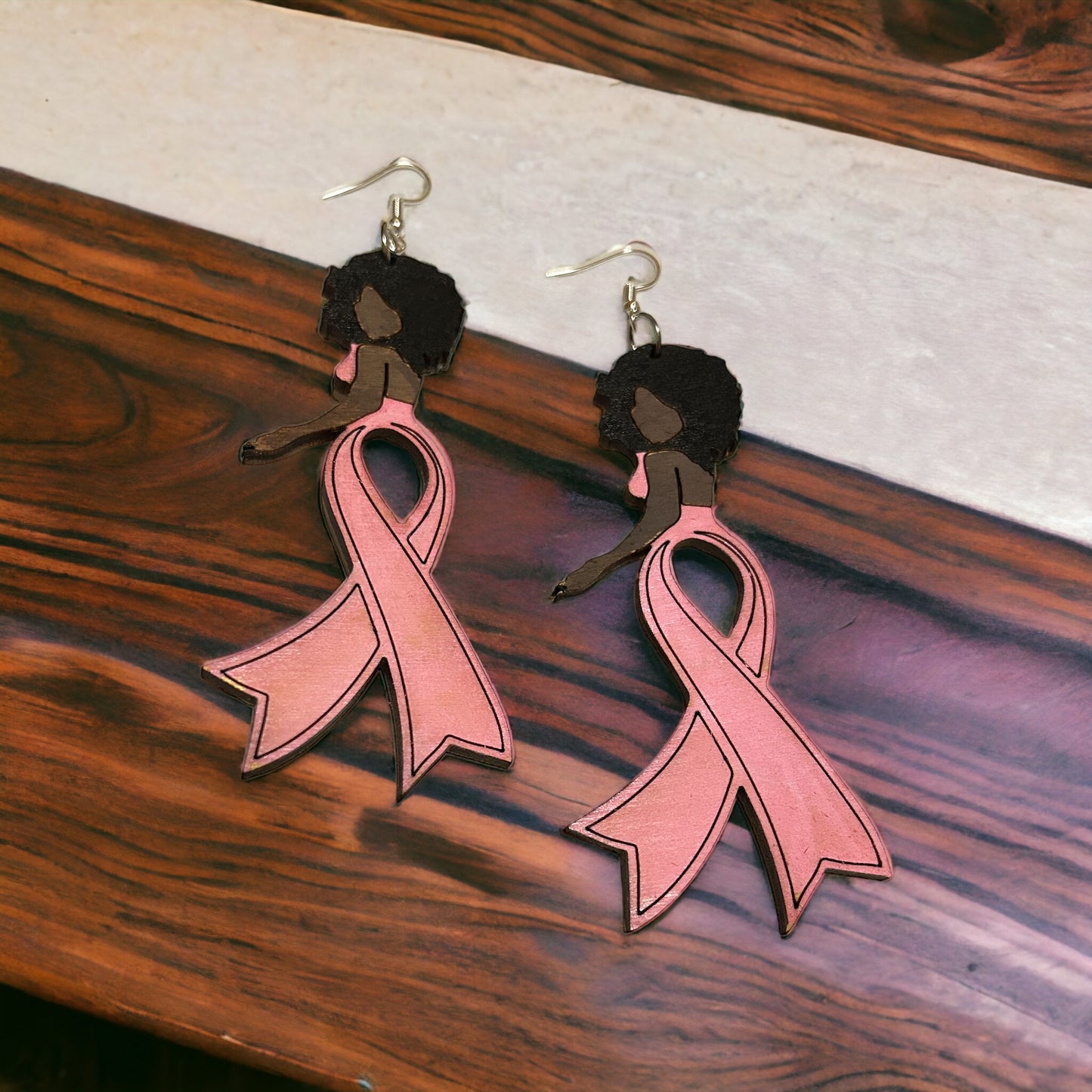 Pink Ribbon Earrings