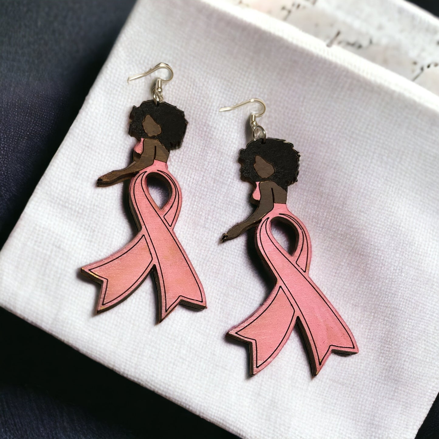 Pink Ribbon Earrings