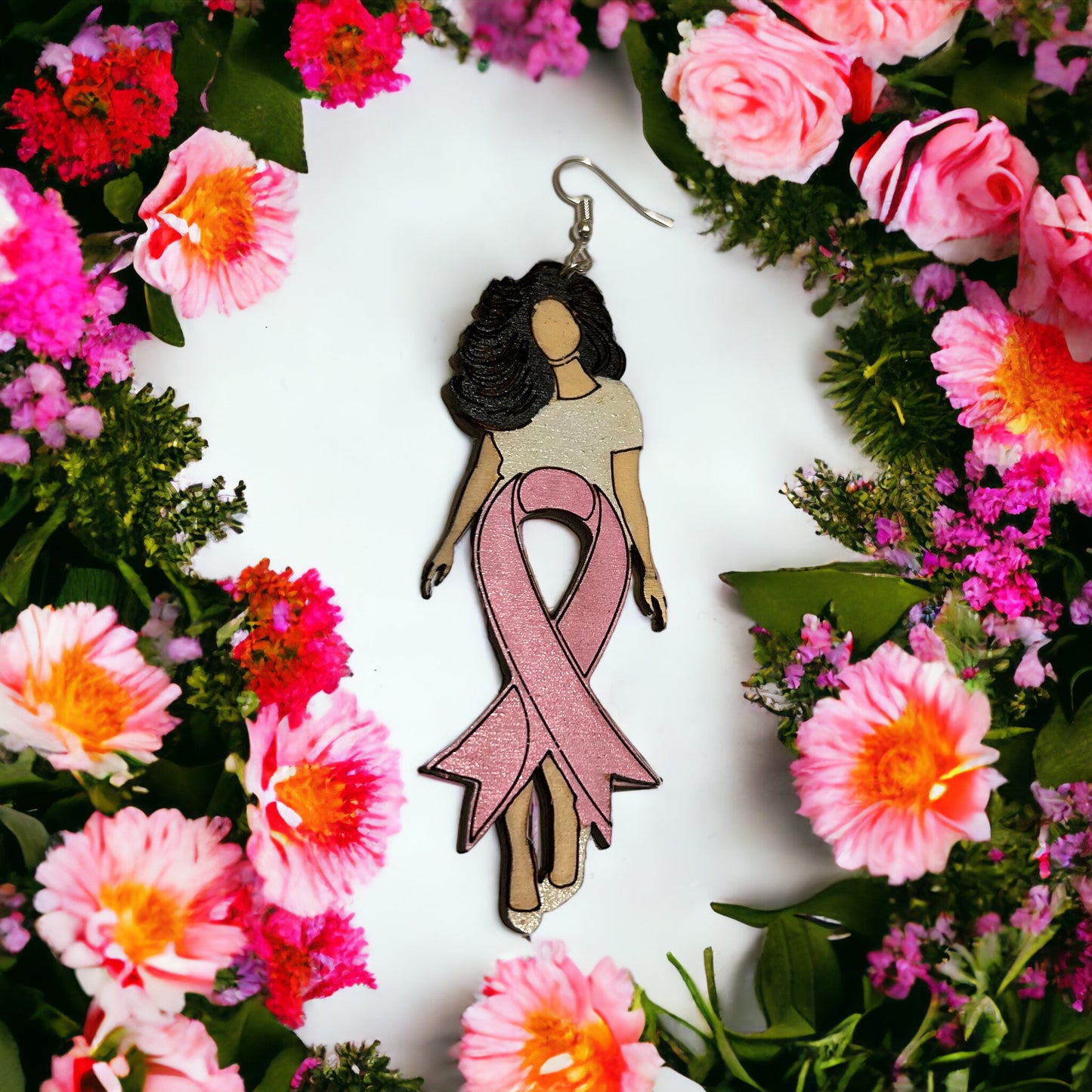 Pink Ribbon Earrings