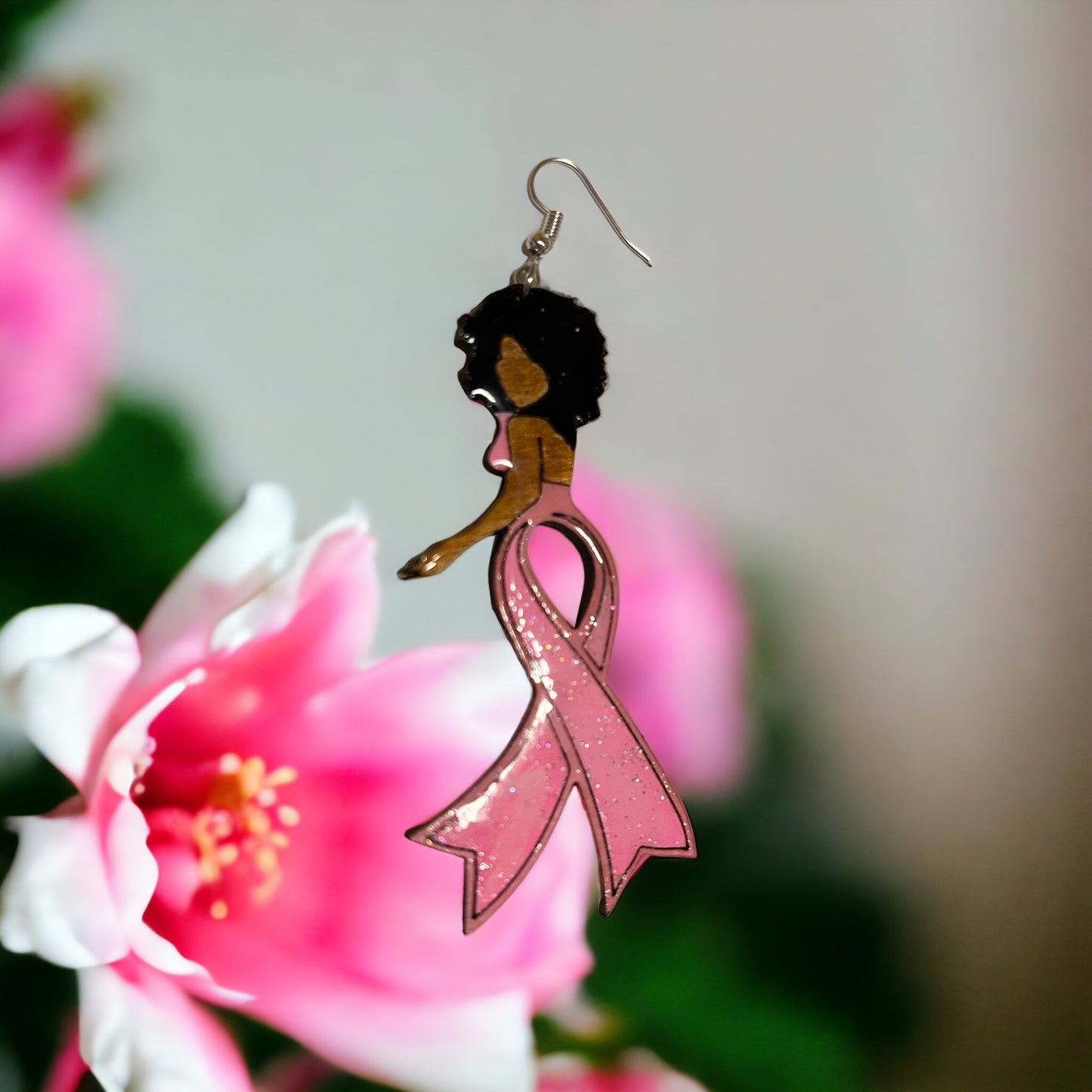 Pink Ribbon Earrings