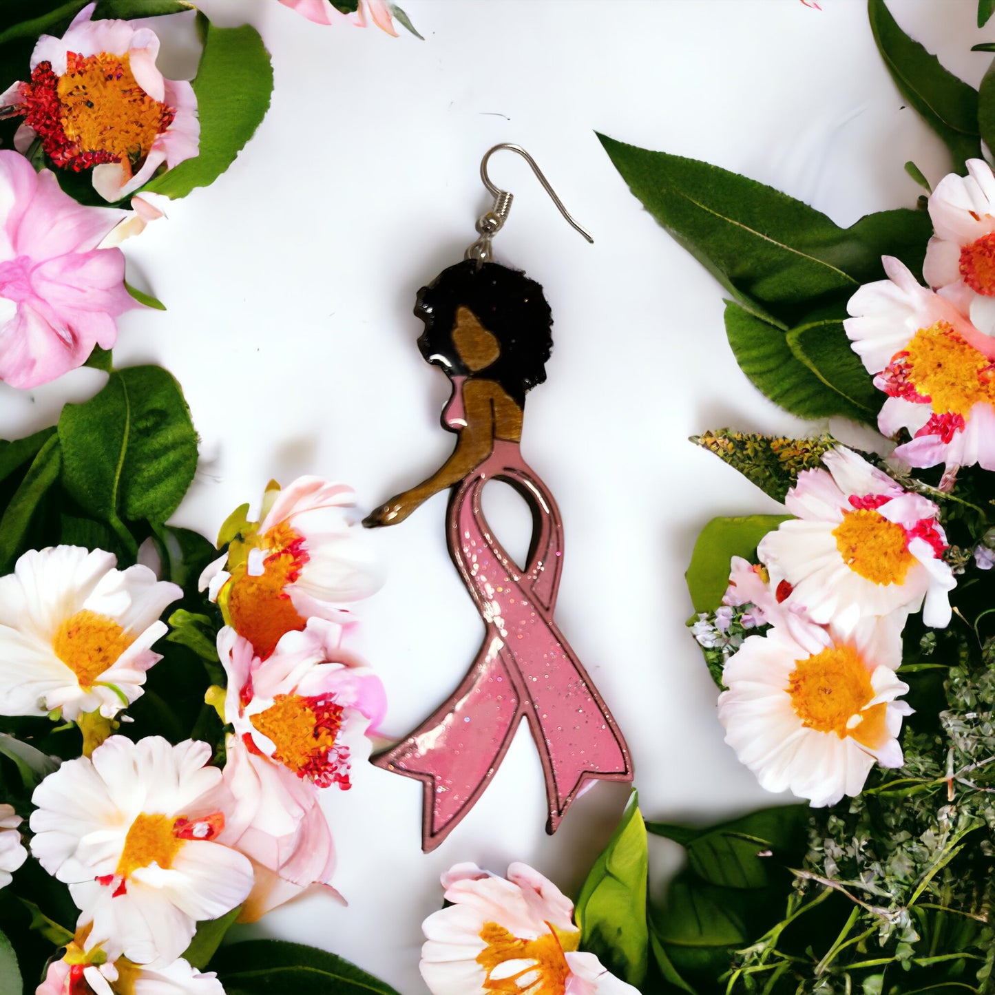 Pink Ribbon Earrings