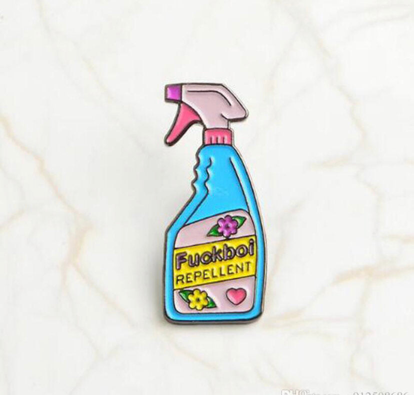 F Boy Repellant Enamel Pin