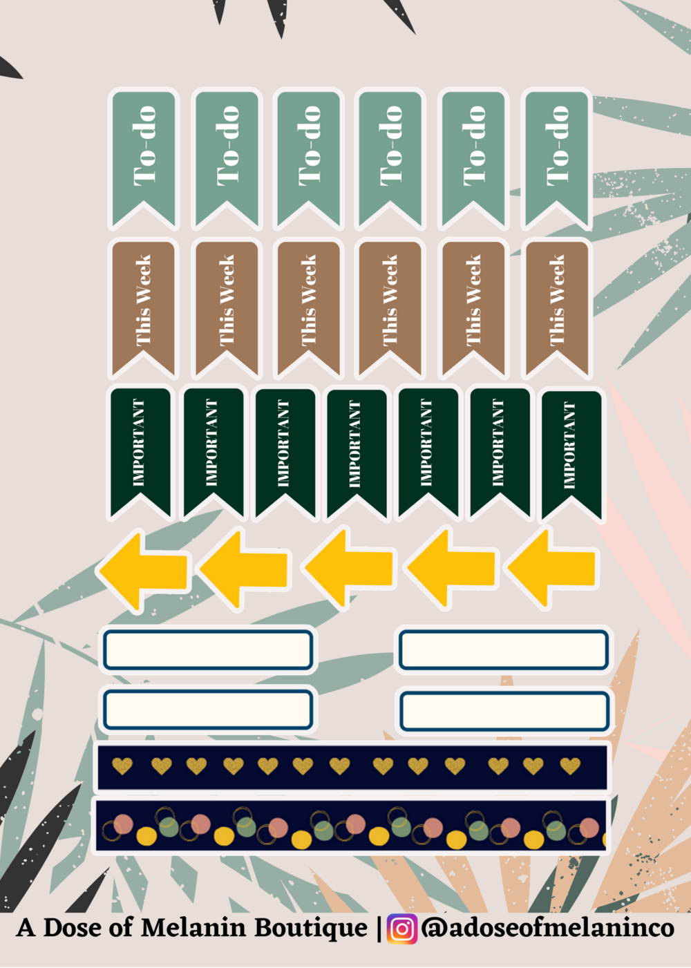 Casual Black Girl Planner Sticker Kit
