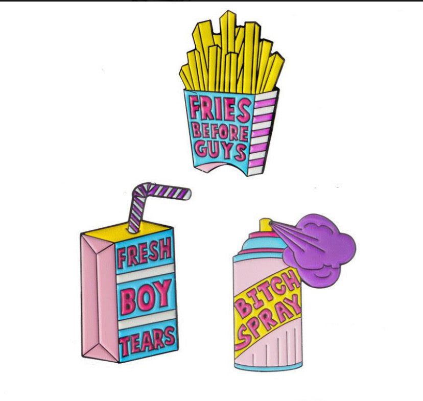 Fries Before Guys Enamel Pin