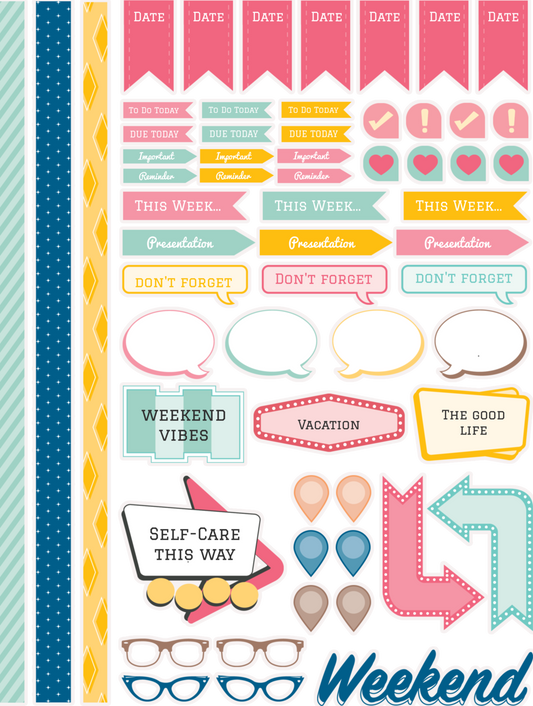 Weekend Vibes Planner Sticker Kit